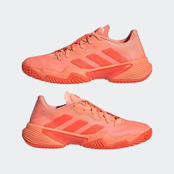 WOMEN'S adidas Barricade Orange Tennis Shoes GW3816 - Picture 8 of 11